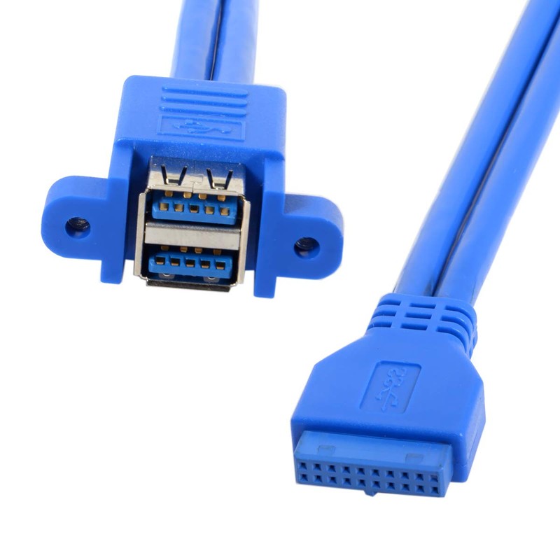 JSER Stackable USB 3.0 Female Panel Type to Motherboard 19Pin