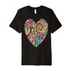 CUTE HEART TEE. HEART SHAPED ART PATTERN, COLORFUL SWIRLS Premium