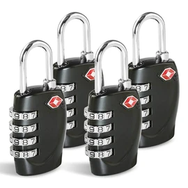 TSA Approved Luggage Combination Locks, T Tersely 4 Digit Combination Padlock with Alloy Body TSA Lock for Travel Bag, Suit Case, Lockers, Gym, Bike Locks or Other (4-Pack)