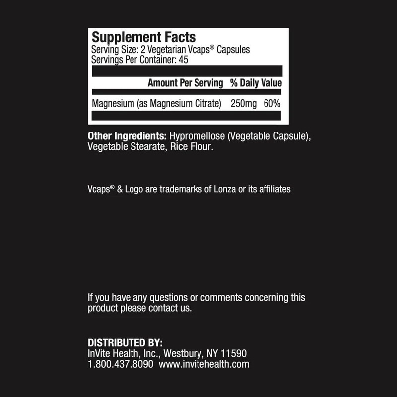 InVite Health Magnesium Citrate, Supports Healthy Muscles, Bones, and Heart,