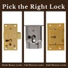 Large Brass Half Mortise Chest or Box Lid Lock w/Skeleton