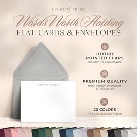 Tarjetas de notas personalizadas de papelería de Curio Press con sobres, tarjetas de nota personalizadas, tarjetas de agradecimiento personalizadas co