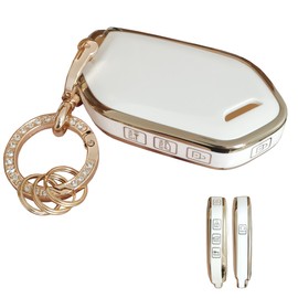 WENHENI Soft Protective Shell for Kia Key Fob Cover Key Shell with Keychain Fit for 2023 2024 Kia Telluride EV5 Key Fob Case (White)