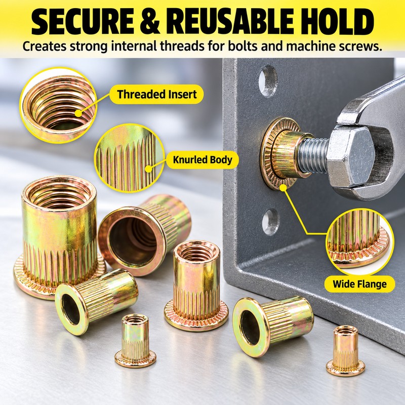 Manual Rivet Nut Gun for M3–M8 Threaded Inserts – Double-Handle