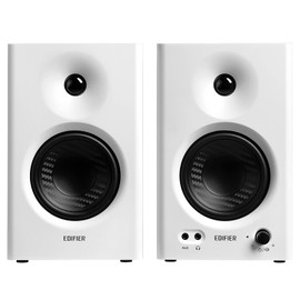 Edifier MR4 42W Powered Monitor Speakers, 1" Tweeter & 4" Woofer, Balanced TRS/RCA/AUX, Monitoring/Music Mode, for PC/PS5/TV, Music Production & Gaming-White