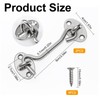 4 Inch Hook and Eye Latch Silver, 2 Pcs Stainless