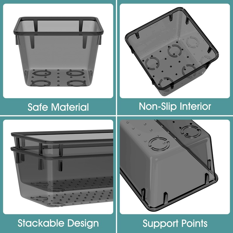WOWBOX 25 PCS Plastic Drawer Organizer Set, Desk Drawer Divider