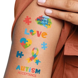 Big Dot of Happiness Autism Acceptance Temporary Tattoos - Awareness Event Favors - Set of 12