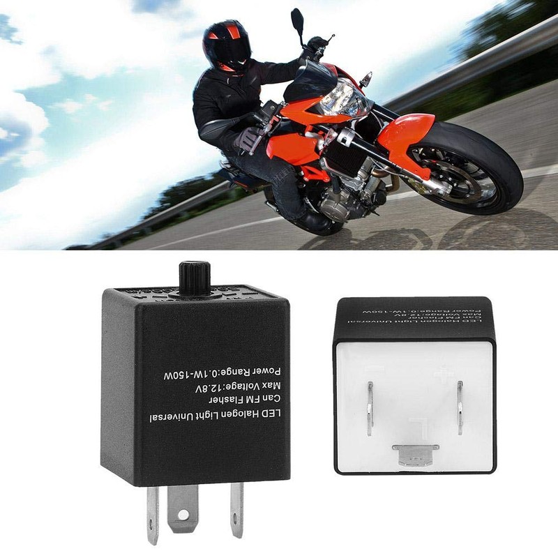 KIMISS 12V 24V 3-PIN LED ajustable Flasher Relé Intermitente intermitente