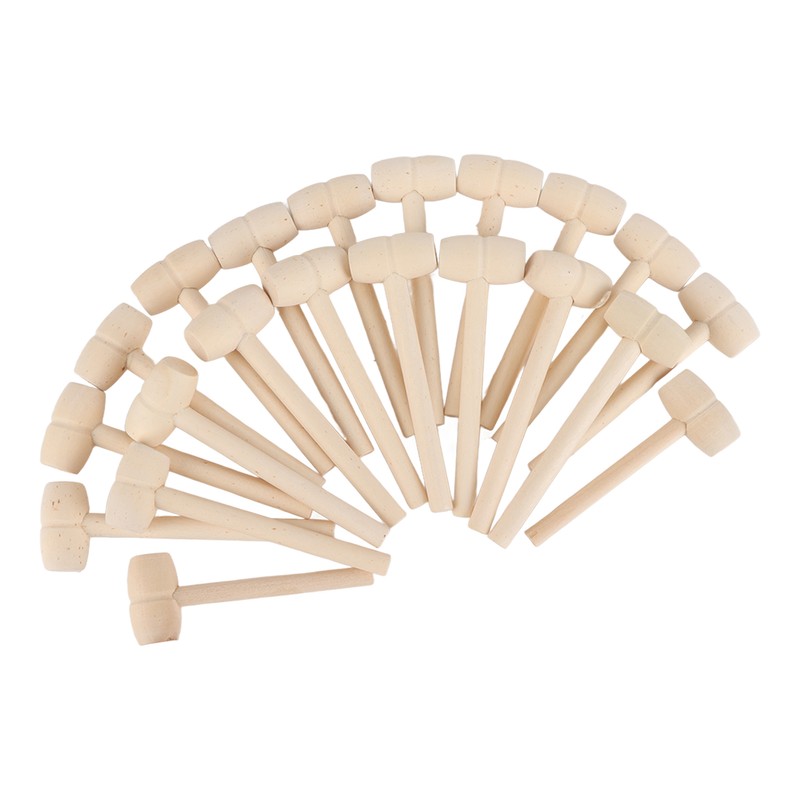 100pcs Mini Wooden Hammers for Chocolate Portable Breakable Heart Hammer
