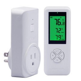 SENSTREE 15A Wireless Temperature Controller, Digital Plug-in Thermostat Outlet with Remote Control, Support Heating & Cooling for A/C, Fans, and Heaters White