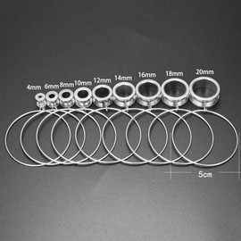 ZeSen Jewelry 6g-3/4 Ear Tunnels Rose Gold Hoop Ear Plugs Silver Ear Gauges 316L Stainless Steel Expander Dangle Gauges