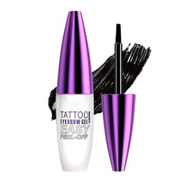 Tattoo Eyebrow Gel Easy Peel Off - Black Eyebrow Tattoo Easy Peel-Off Eye Brow Gel, Natural Brow Color for Women Sparse Brows, Lasts 3 Days, Waterproof At-Home Salon Results - 04