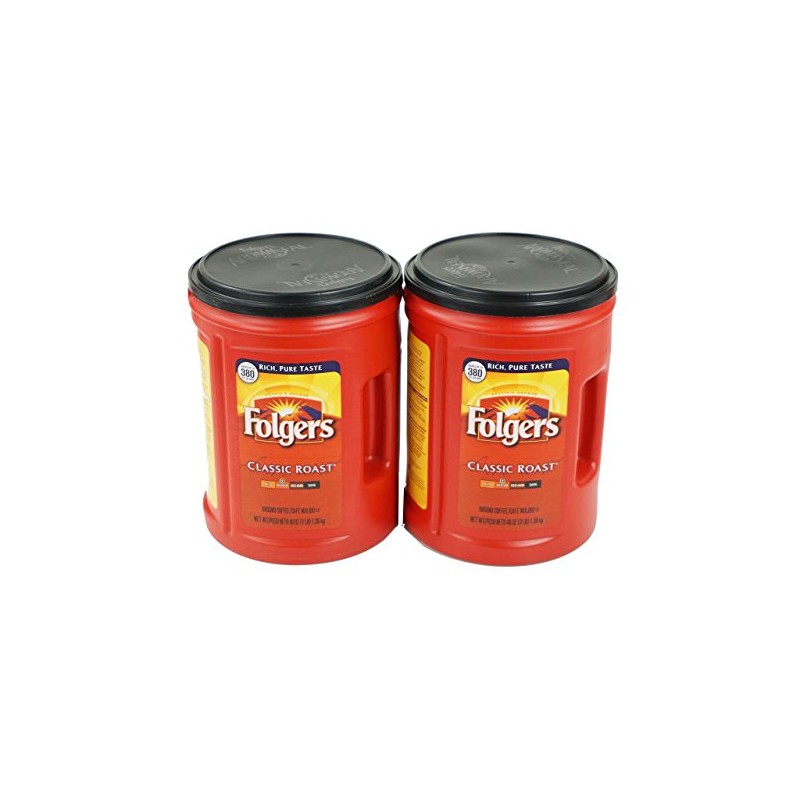 Folgers Classic Medium Roast Ground Coffee, 48 Ounce (Pack of