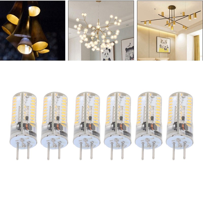 6Pcs GY6.35 LED Bulbs 5W AC 12V Warm White 2700
