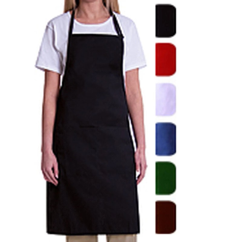 MHF BIB APRON WITH 2 WAIST POCKETS-1 PIECE PACK- COLOR