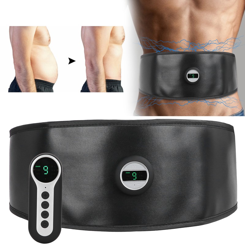 Smart Abdominal Muscle Trainer TENS PU Leather Slimming Belt Rechargeable