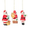 African American Santa Ornaments, 3 Assorted