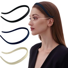 BIKCZEWIN 3PCS Comfortable Headbands with Teeth for Women Skinny No Slip Hair Accessories Resin Plastic Hair Bands No Pressure for Glasses Wearers