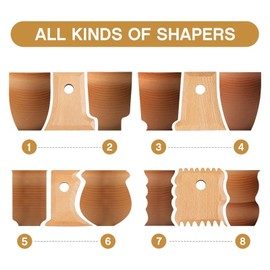 Multi- Pottery Cutting Tools, Wooden Clay Texture Ribs for Pottery Lovers