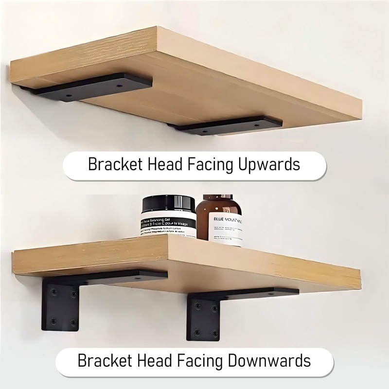 Floating Hidden Shelf Brackets L-Shaped Wall Shelf Support Brackets 6