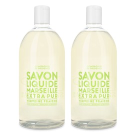 Compagnie de Provence Savon de Marseille Extra Pure Liquid Soap - Fresh Verbena - Bulk 67.6 Fl Oz Plastic Bottle Refill