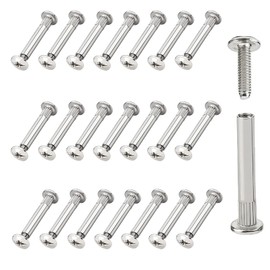 TERF® M4 (4mm) Furniture Connecting Inter Screw Bolt Size Male 15mm and Sleeve Size Female 27mm Adjustable Length Fixing Male to Female Sleeves (26mm to 35mm) Screws Bolts Nuts – Pack of 20