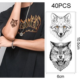 40 Sheets Temporary Tattoos,Waterproof Black Tiny Tattoo Sticker,Girls Boys Body Art Arm Waterproof Tattoo Stickers,for Adult Women Face Body Hand