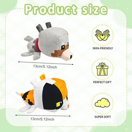 YCVBCY Miner Plush Toys Pack of 2 Gamer Characters Plush Figure, Kawaii Cuddly Toy 13 cm, Home Decor Cartoon Plush Toy Stuffed for Fans Children and Game Enthusiasts-B