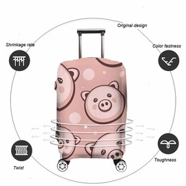 IBILIU Travel Luggage Cover Protector Pig Printed Suitcase Cover Protectors Washable Luggage Suitcase Cover for 25-28 Inch L