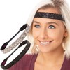 Hipsy Adjustable No Slip Wide Bling Glitter Headband 2-packs for