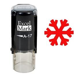 Self-Inking Christmas Rubber Stamp - Snowflake - Red Ink