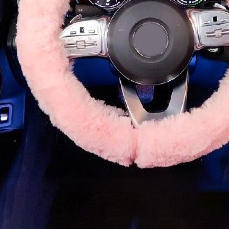 Plush Steering Wheel Cover 15 Inch Soft Warm Prevent Slip