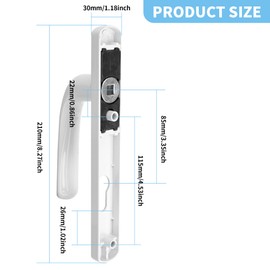 Aramanara White Metal Door Handles Set, Lever 85 mm PZ (Centres), 106 mm Screw to Screw, Backplate 216 mm x 30 mm Aluminium Doors Handle, Replacement Door Handles