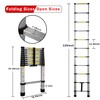 Telescoping Ladder,12.5FT Aluminum Extension Ladder with Non-Slip Feet Collapsible Portable