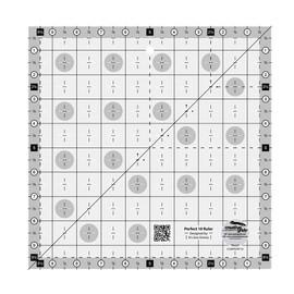 Creative Grids Perfect 10 Quilting Ruler – CGRPERF10 – Made in USA, 10in x 10in Square, Non-Slip Grip Acrylic Quilting, Sewing, Crafting, Patchwork Ruler for Measuring & Cutting Fabric