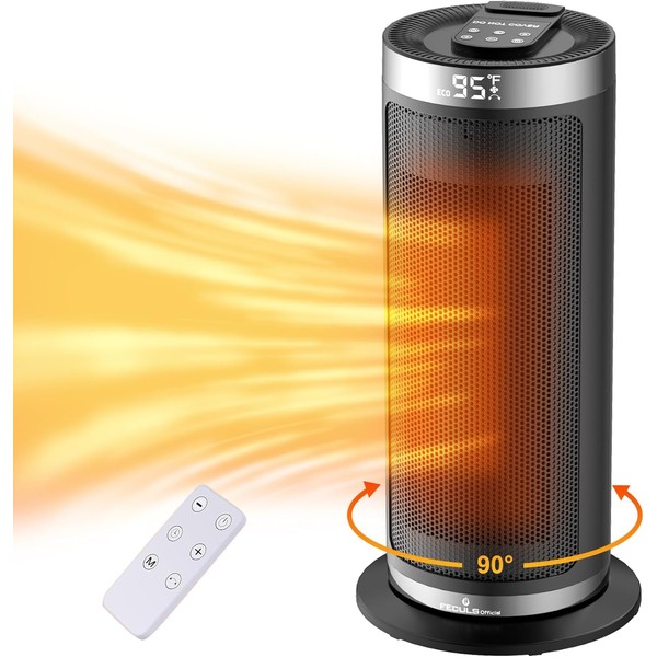 Space Heater,1500W Portable Electric Heaters for Indoor Use with Remote&Thermos