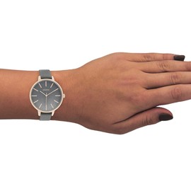 Oozoo Timepieces Women's Watch - Wrist Watch with 14 mm Wide Leather Strap | High-Quality Watch for Women - Elegant Analogue Men's Watch in Round, Dark Grey/Rose Gold, Strap.