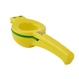 SOL - Metal Juice Press 2-in-1 Lemon Lime Squeezer Press – Manual Squeezer, Max Extraction Manual Citrus Juicer, Resistant to Moisture, Non-Slip Handle - Yellow, Green