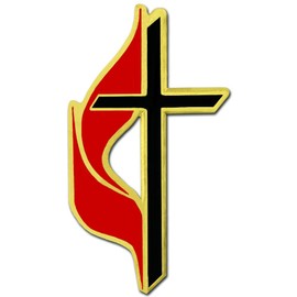 PinMart's Methodist Cross Religious Enamel Lapel Pin