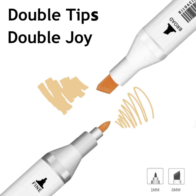 6pcs Skin Tone Alcohol Markers,Dual Double Tips Art Markers Drawing