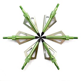 YLA Broadheads 100 Grains 3 Blades Steel Arrows Heads for Archery Bow Hunting Outdoor - 12 pcs/lot Green Color