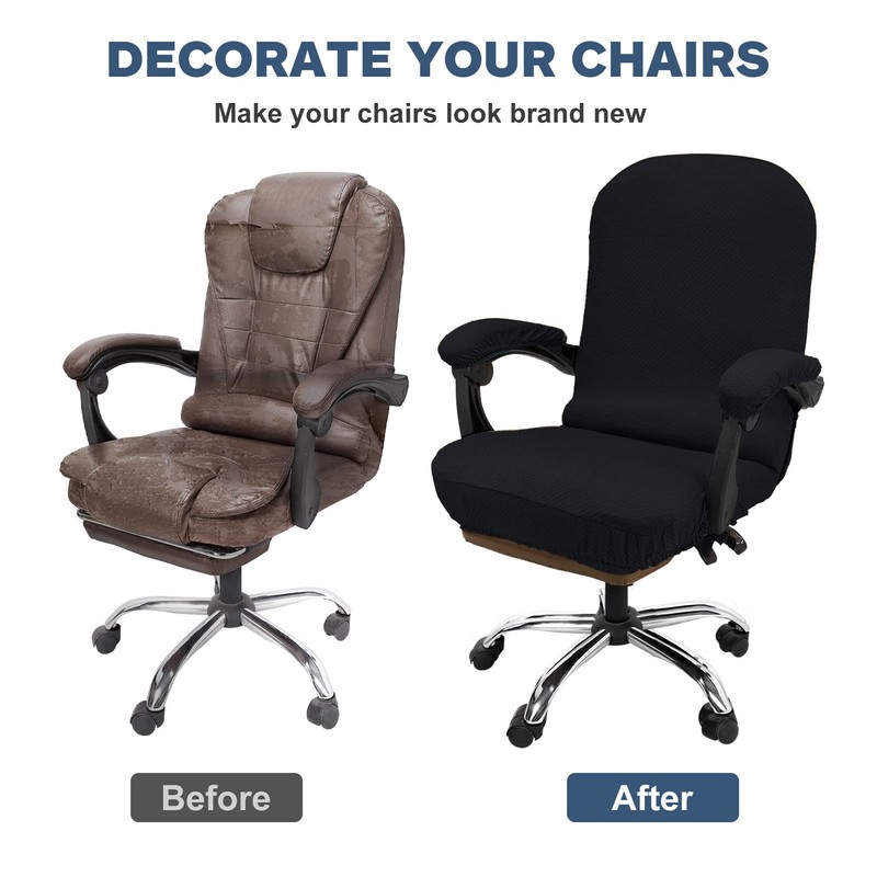 NeColorLife Office Chair Cover with Armrest Covers Stretchable Desk Chair