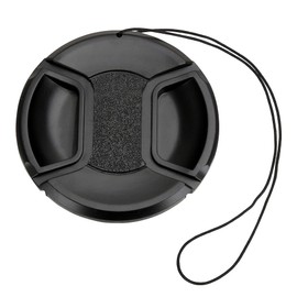 BOWONG Universal Center Pinch Snap-on Front Lens Cap 40.5mm 46mm 49mm 52mm 55mm 58mm 62mm 67mm 72mm 77mm 82mm For Canon Nikon Sony Pentax Olympus Fuji Camera with String (58mm)