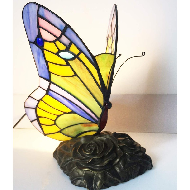 HUIMEIJU Tiffany lamp Butterfly Blue Glass HMJ8060 Stained Glass Style