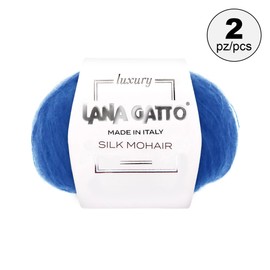 Silk Mohair Luxury Yarns, Premium and Soft Blend for Knitting, Made in Italy (Blue - 30146, 2)