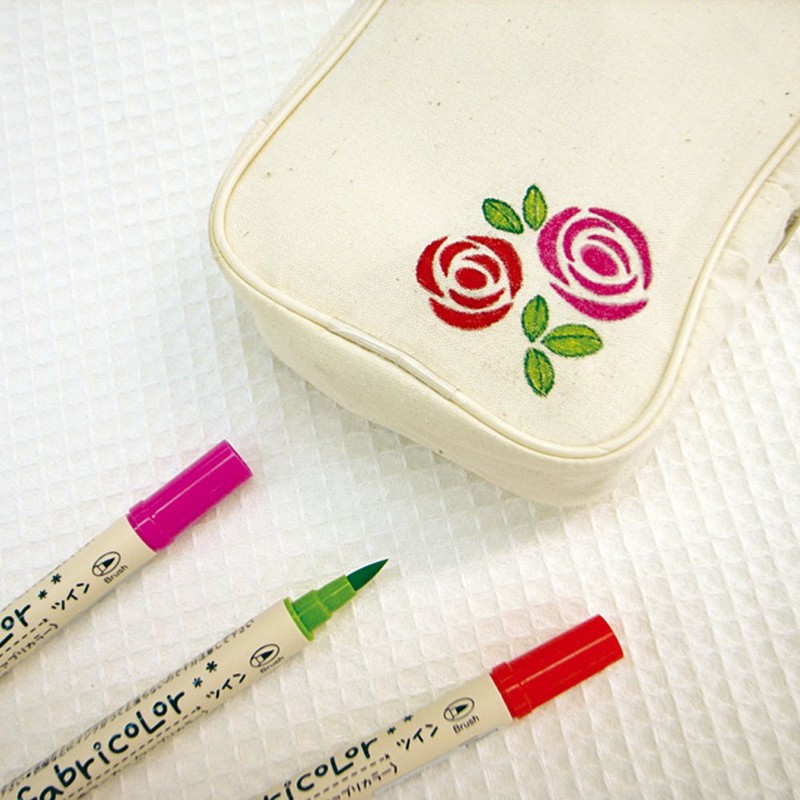 呉竹 水性ペン 布用 布書き ZIG ファブリカラー 12色 TC-4000A/12V