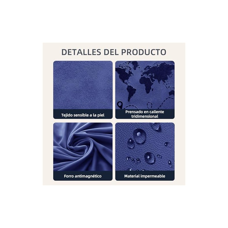 Fundas de Pasaporte con Bloqueo RFID, Porta Pasaporte de Cuero