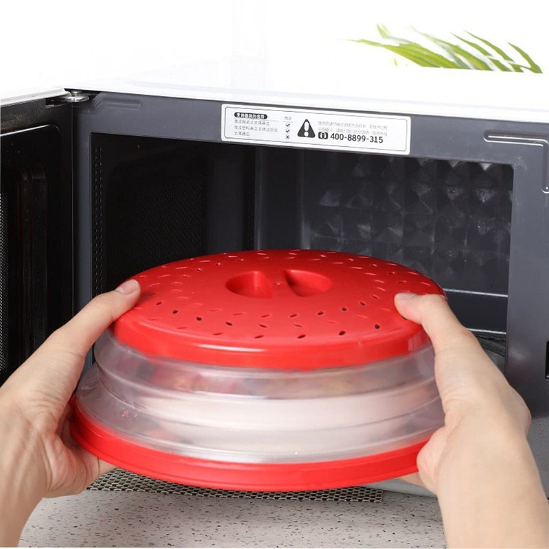 Collapsible Microwave Splatter Cover, Microwave Plate Cover With Steam Vent(10.5