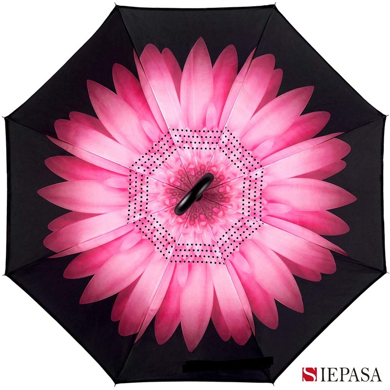 SIEPASA Spar. Saa Double Layer Inverted Umbrella with C-Shaped Handle,